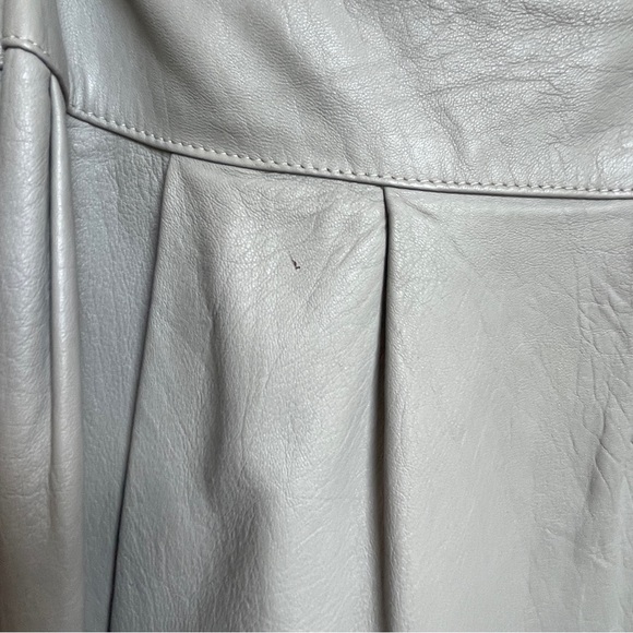 Vintage Gray Faux Leather Midi A-Line Skirt - Picture 5 of 13